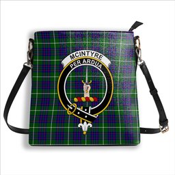 ScotsTee Shop Scottish McIntyre Hunting Modern Crest Tartan Bucket Bag Ladies Shoulder Bag Midi