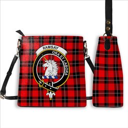 ScotsTee Shop Scottish Ramsay Modern Crest Tartan Bucket Bag Ladies Shoulder Bag Midi