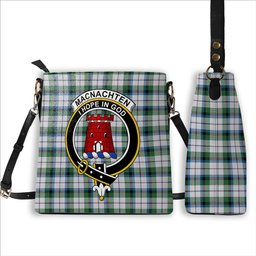 ScotsTee Shop Scottish MacNachten Dress Ancient Crest Tartan Bucket Bag Ladies Shoulder Bag Midi