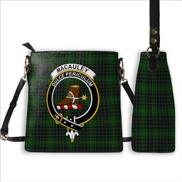 ScotsTee Shop Scottish MacAuley Hunting Crest Tartan Bucket Bag Ladies Shoulder Bag Midi