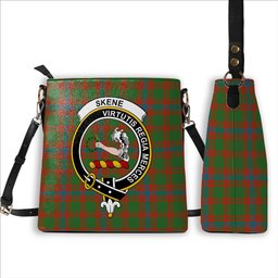 ScotsTee Shop Scottish Skene Ancient Crest Tartan Bucket Bag Ladies Shoulder Bag Midi