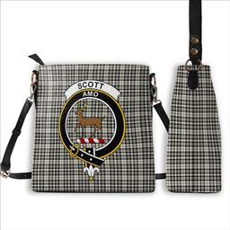 ScotsTee Shop Scottish Scott Black and White Ancient Crest Tartan Bucket Bag Ladies Shoulder Bag Midi