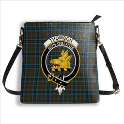 ScotsTee Shop Scottish Thomson Hunting Crest Tartan Bucket Bag Ladies Shoulder Bag Midi