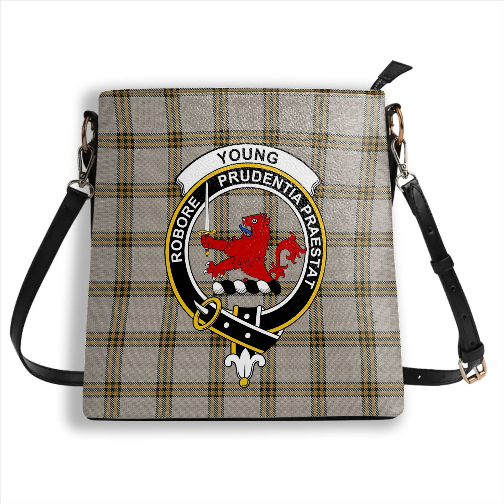 ScotsTee Shop Scottish Young in Australia Crest Tartan Bucket Bag Ladies Shoulder Bag Midi