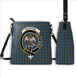 ScotsTee Shop Scottish Ralston UK Crest Tartan Bucket Bag Ladies Shoulder Bag Midi