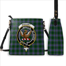 ScotsTee Shop Scottish Wishart Hunting SC Crest Tartan Bucket Bag Ladies Shoulder Bag Midi