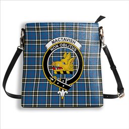 ScotsTee Shop Scottish MacTavish Dress Modern Crest Tartan Bucket Bag Ladies Shoulder Bag Midi