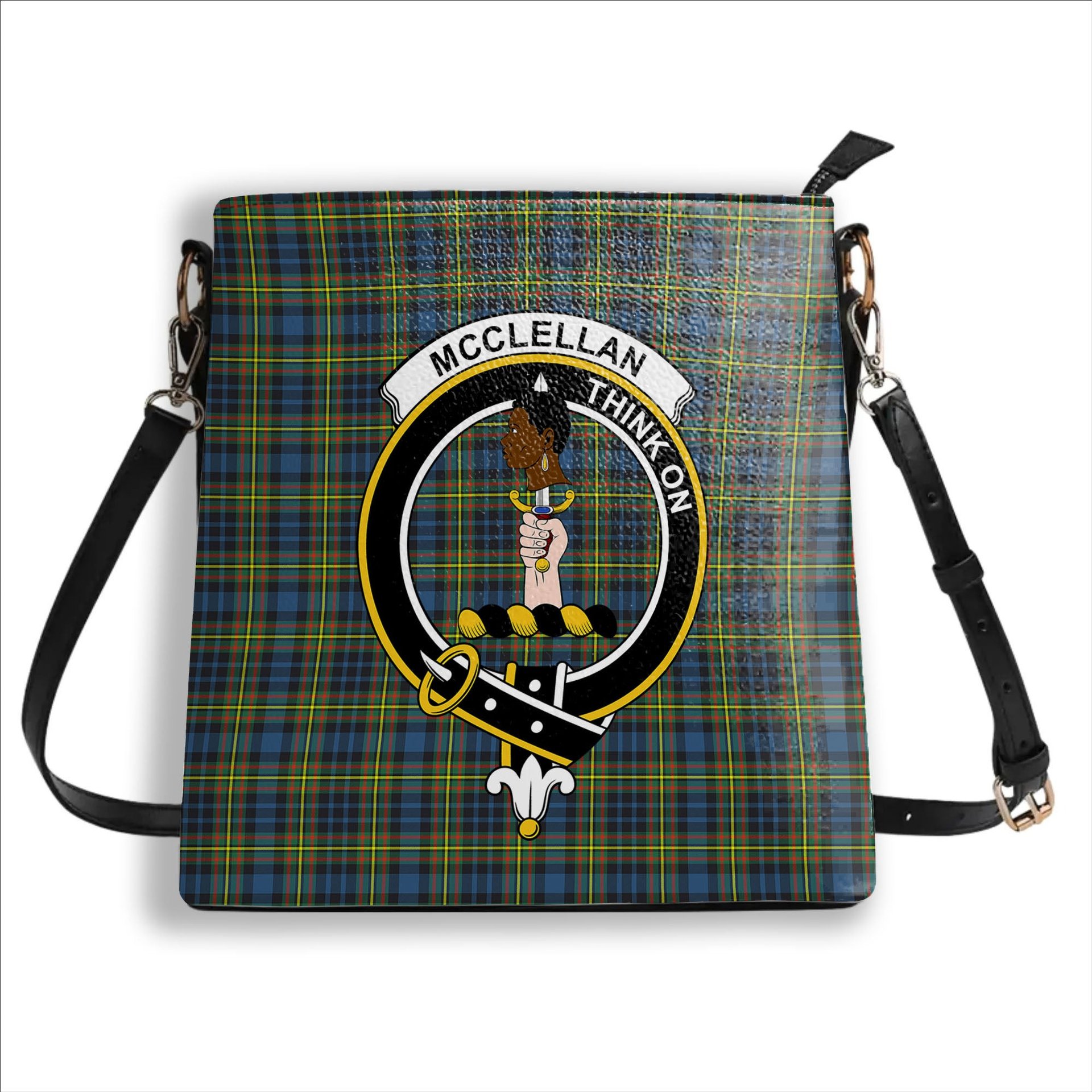 ScotsTee Shop Scottish McClellan Ancient Crest Tartan Bucket Bag Ladies Shoulder Bag Midi