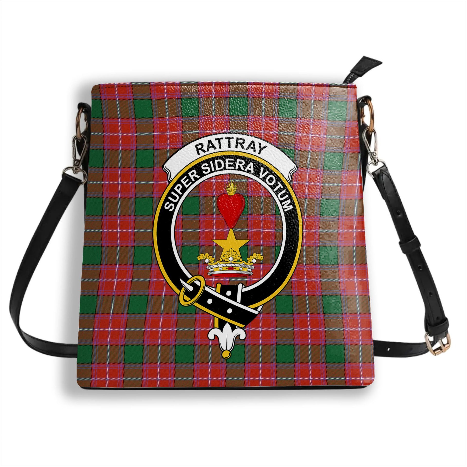 ScotsTee Shop Scottish Rattray Ancient Crest Tartan Bucket Bag Ladies Shoulder Bag Midi