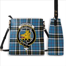 ScotsTee Shop Scottish Thompson Society Crest Tartan Bucket Bag Ladies Shoulder Bag Midi