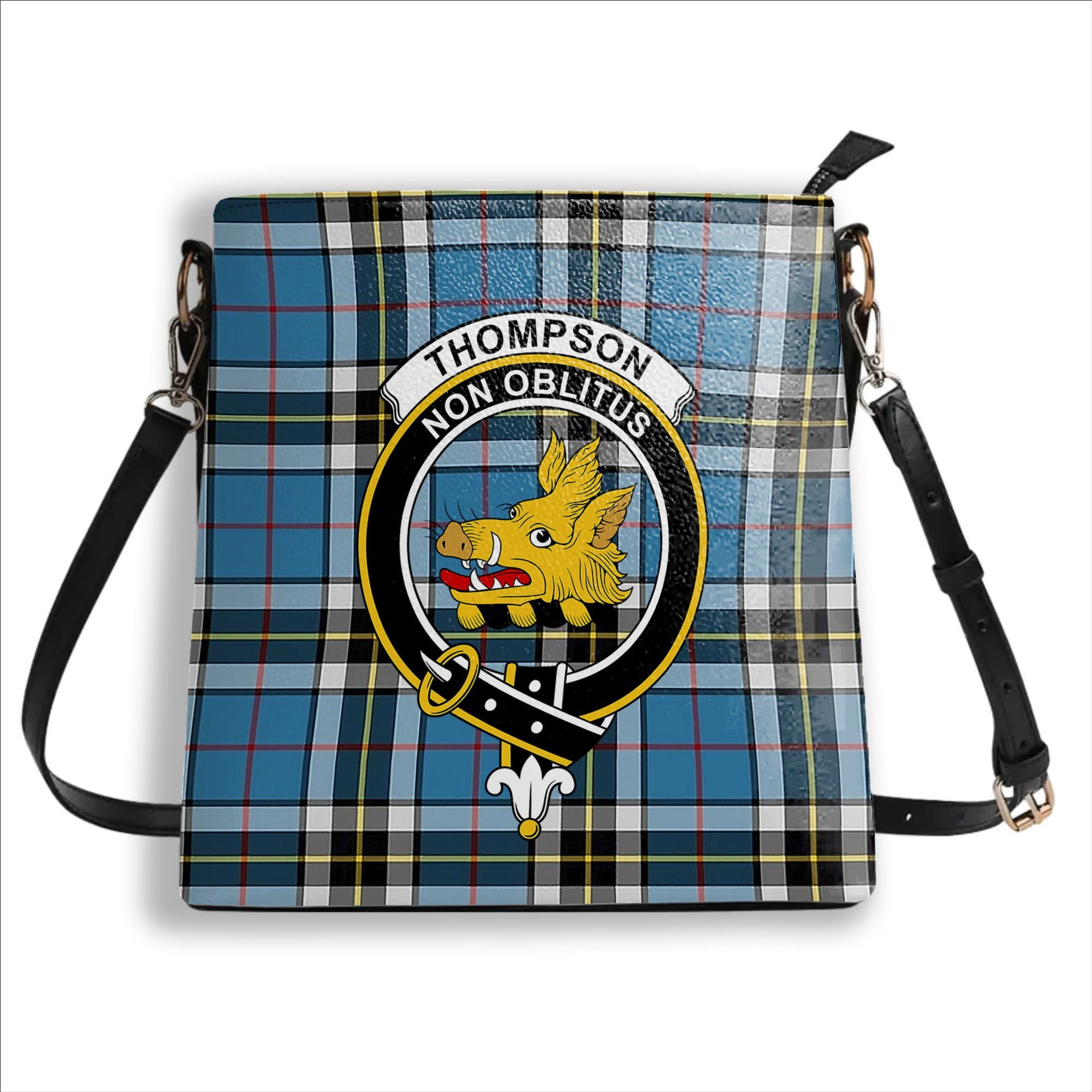 ScotsTee Shop Scottish Thompson Society Crest Tartan Bucket Bag Ladies Shoulder Bag Midi