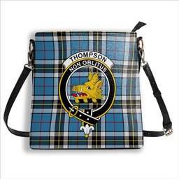 ScotsTee Shop Scottish Thompson Society Crest Tartan Bucket Bag Ladies Shoulder Bag Midi