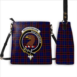 ScotsTee Shop Scottish Wedderburn Crest Tartan Bucket Bag Ladies Shoulder Bag Midi