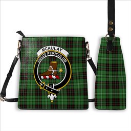 ScotsTee Shop Scottish McAulay of Lewis Ancient Crest Tartan Bucket Bag Ladies Shoulder Bag Midi
