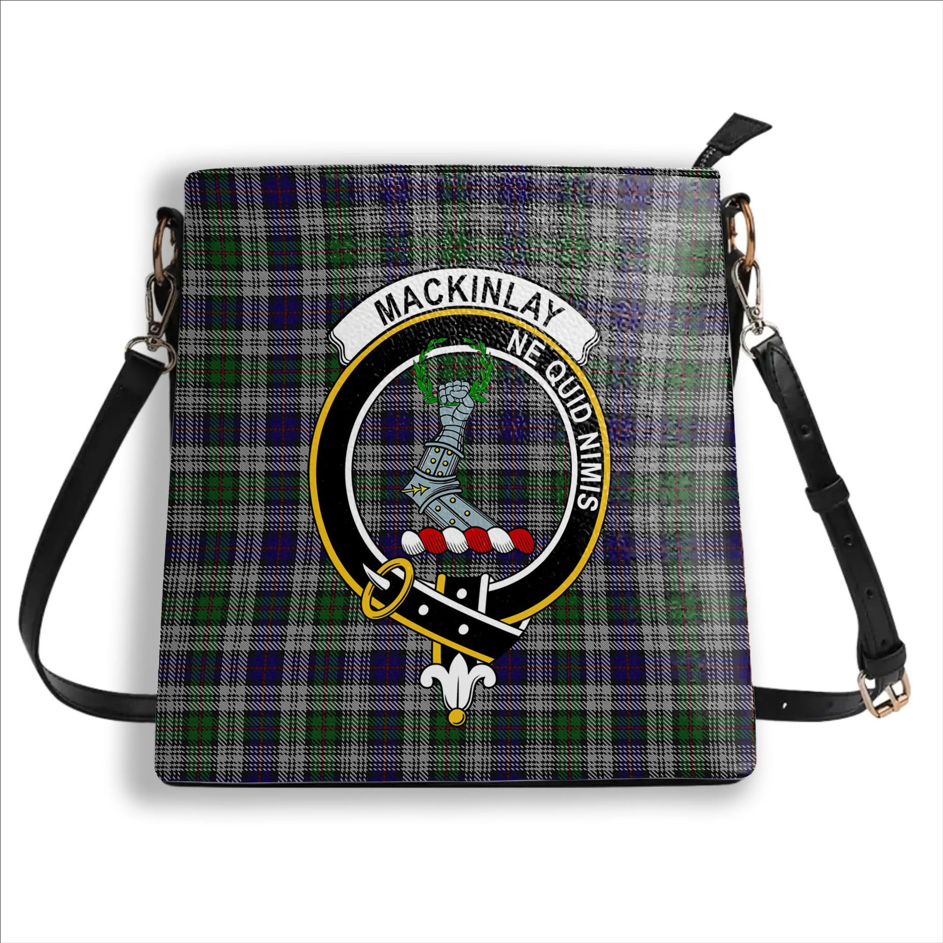 ScotsTee Shop Scottish MacKinlay Dress Crest Tartan Bucket Bag Ladies Shoulder Bag Midi
