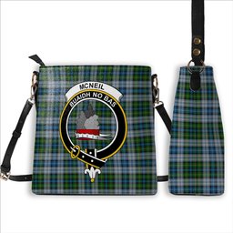 ScotsTee Shop Scottish McNeil Dress Crest Tartan Bucket Bag Ladies Shoulder Bag Midi