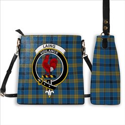 ScotsTee Shop Scottish Laing Crest Tartan Bucket Bag Ladies Shoulder Bag Midi