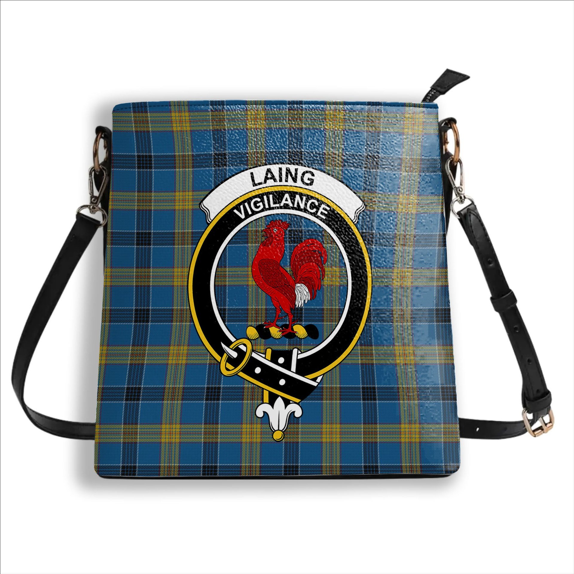 ScotsTee Shop Scottish Laing Crest Tartan Bucket Bag Ladies Shoulder Bag Midi