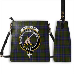 ScotsTee Shop Scottish MacMillan Hunting 2 Crest Tartan Bucket Bag Ladies Shoulder Bag Midi