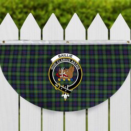 ScotsTee Shop Scottish Baillie Modern Crest Tartan Non-Pleated Fan Flag Bunting Banner