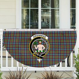 ScotsTee Shop Scottish Aikenhead Crest Tartan Non-Pleated Fan Flag Bunting Banner