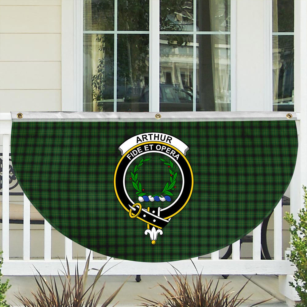 ScotsTee Shop Scottish Arthur Highland Society Crest Tartan Non-Pleated Fan Flag Bunting Banner