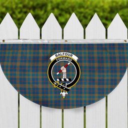 ScotsTee Shop Scottish Balfour Blue Ancient Crest Tartan Non-Pleated Fan Flag Bunting Banner