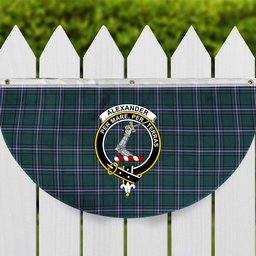 ScotsTee Shop Scottish Alexander of Menstry Hunting Modern Crest Tartan Non-Pleated Fan Flag Bunting Banner
