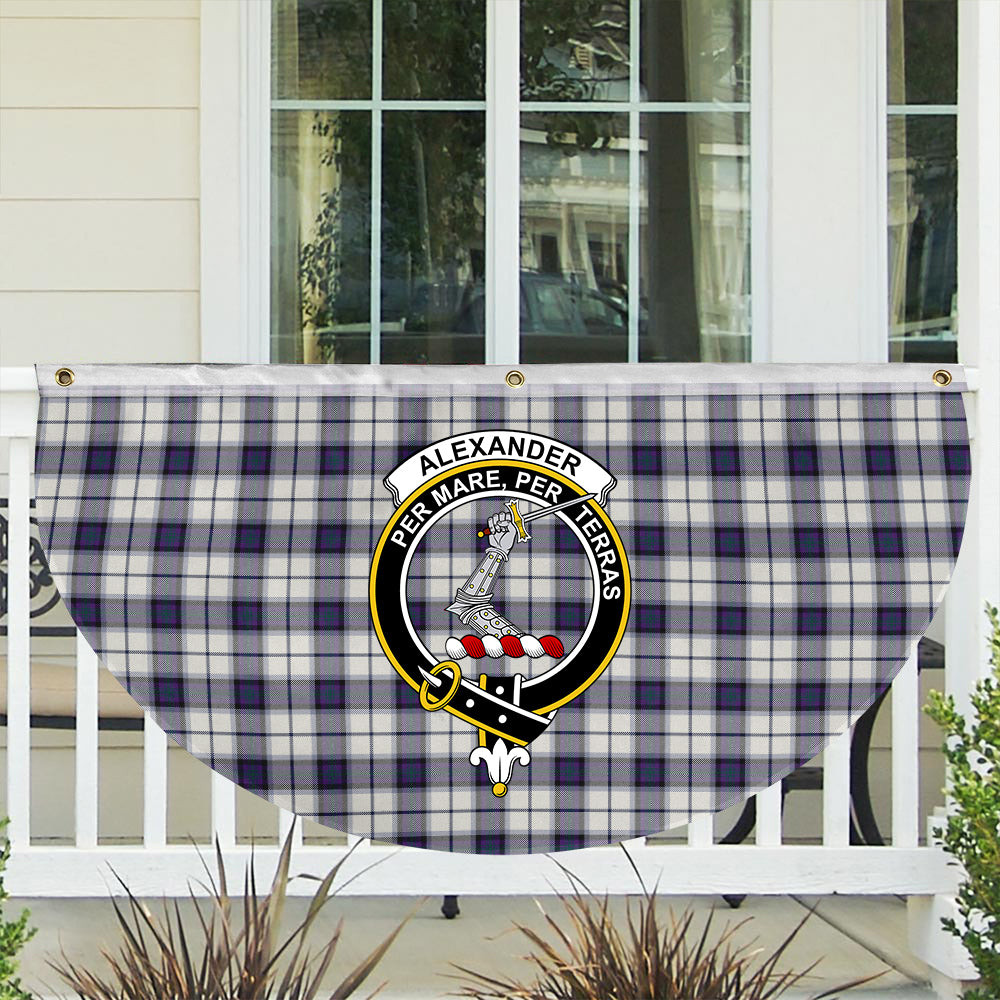 ScotsTee Shop Scottish Alexander of Menstry Dress Modern Crest Tartan Non-Pleated Fan Flag Bunting Banner