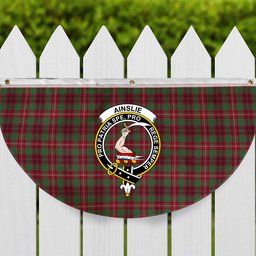 ScotsTee Shop Scottish Ainslie Modern Crest Tartan Non-Pleated Fan Flag Bunting Banner