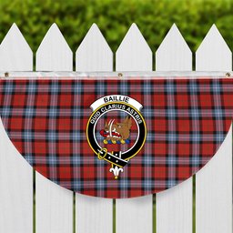 ScotsTee Shop Scottish Baillie of Polkemmet Red Ancient Crest Tartan Non-Pleated Fan Flag Bunting Banner