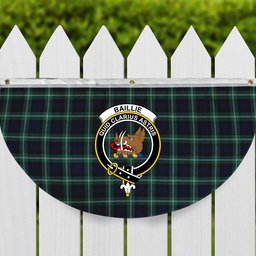 ScotsTee Shop Scottish Baillie of Polkemmet Modern Crest Tartan Non-Pleated Fan Flag Bunting Banner