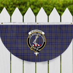 ScotsTee Shop Scottish Alexander of Menstry Crest Tartan Non-Pleated Fan Flag Bunting Banner