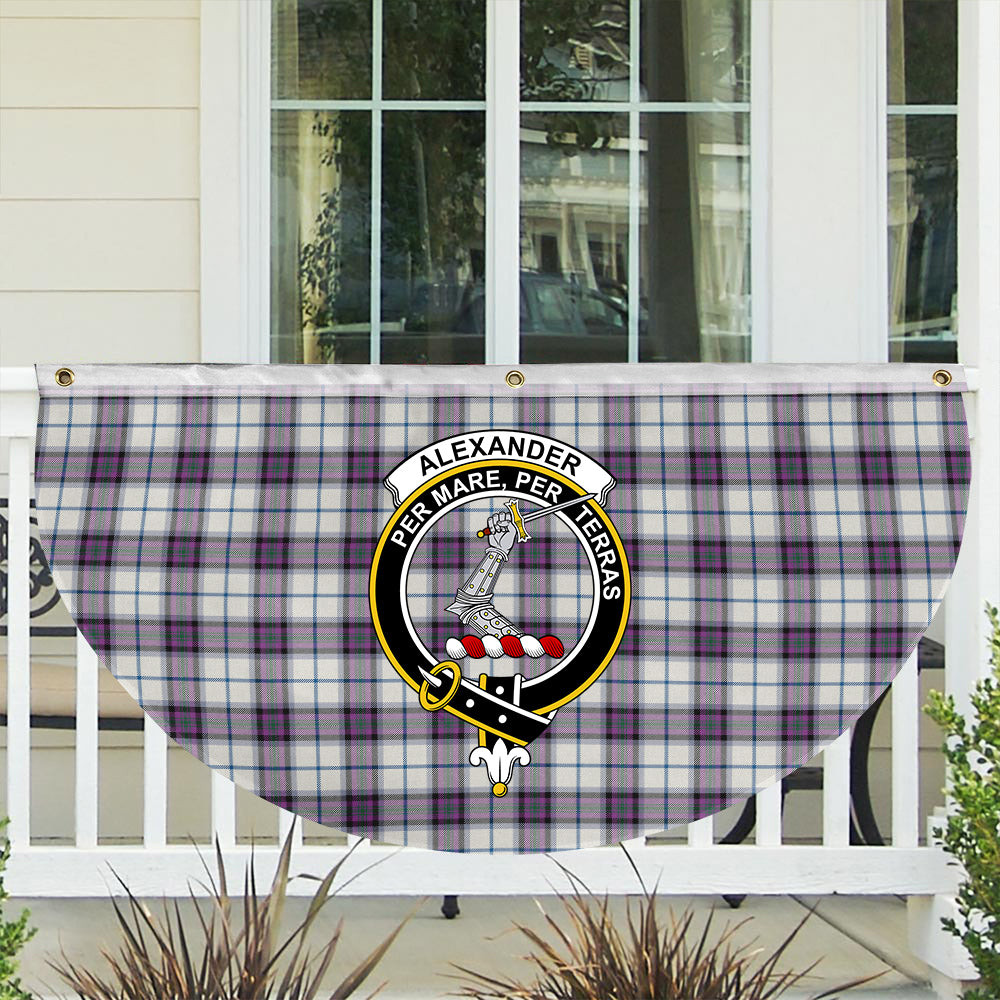 ScotsTee Shop Scottish Alexander of Menstry Dress Ancient Crest Tartan Non-Pleated Fan Flag Bunting Banner