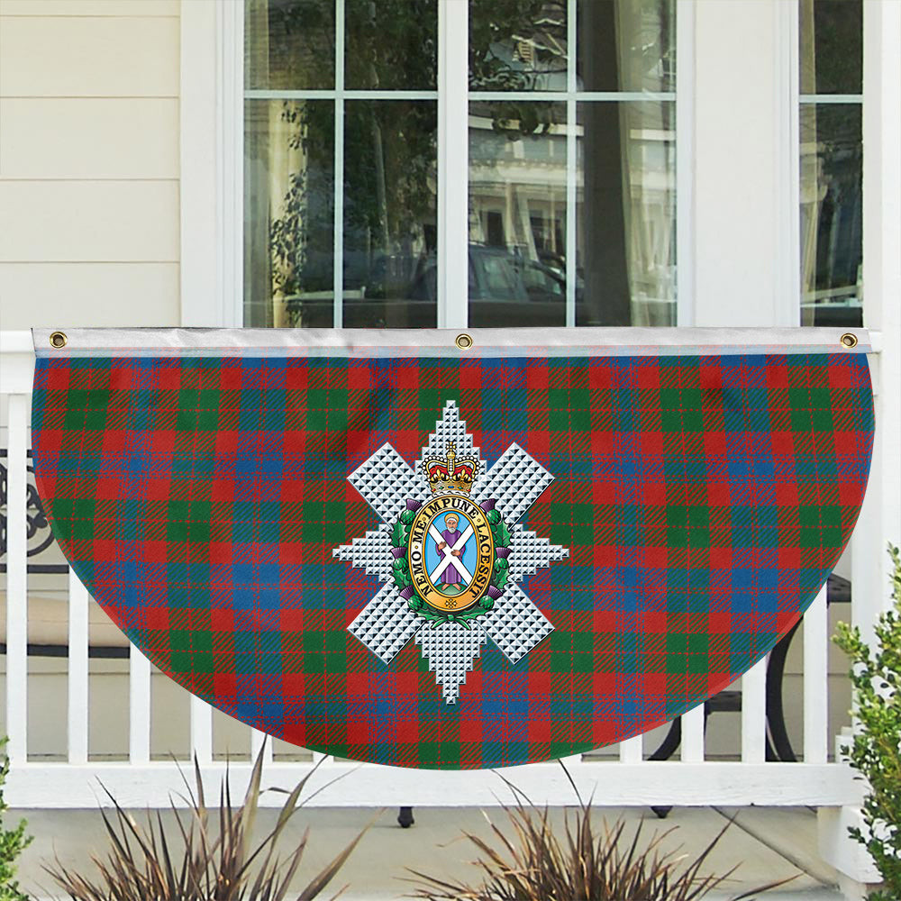 ScotsTee Shop Scottish Black Watch Pipe Band Ancient Crest Tartan Non-Pleated Fan Flag Bunting Banner