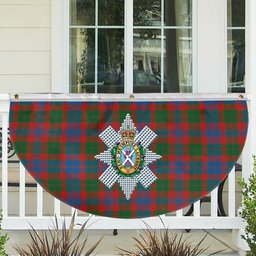 ScotsTee Shop Scottish Black Watch Pipe Band Ancient Crest Tartan Non-Pleated Fan Flag Bunting Banner
