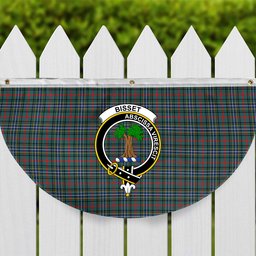 ScotsTee Shop Scottish Bisset Modern Crest Tartan Non-Pleated Fan Flag Bunting Banner