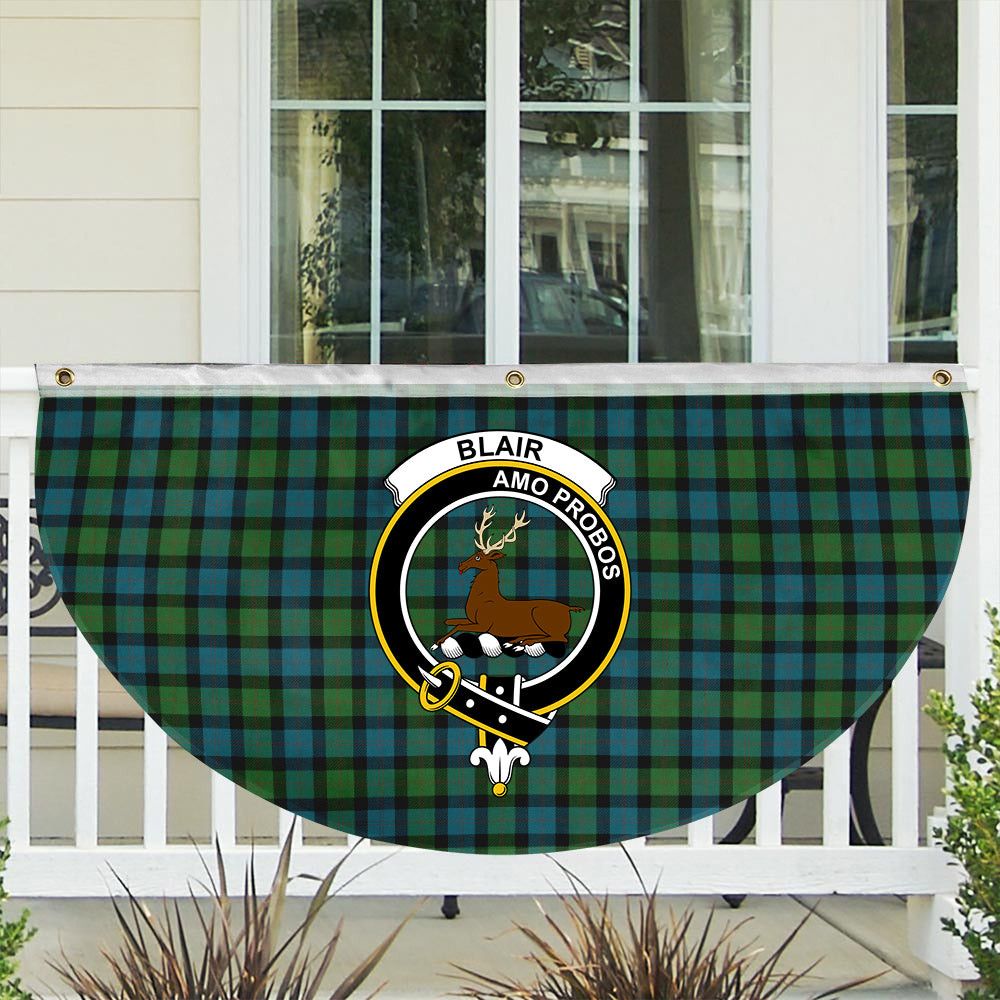 ScotsTee Shop Scottish Blair Ancient Crest Tartan Non-Pleated Fan Flag Bunting Banner