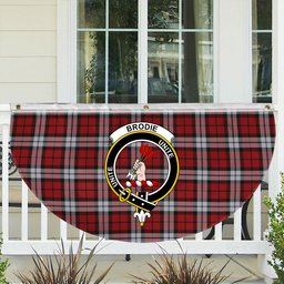 ScotsTee Shop Scottish Brodie Dress Crest Tartan Non-Pleated Fan Flag Bunting Banner
