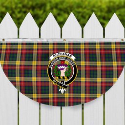 ScotsTee Shop Scottish Buchanan Crest Tartan Non-Pleated Fan Flag Bunting Banner