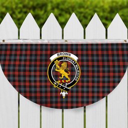 ScotsTee Shop Scottish Brown Ancient Crest Tartan Non-Pleated Fan Flag Bunting Banner