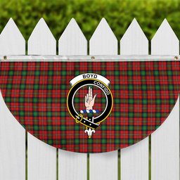 ScotsTee Shop Scottish Boyd Modern Crest Tartan Non-Pleated Fan Flag Bunting Banner
