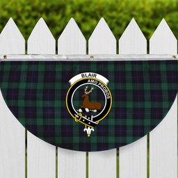 ScotsTee Shop Scottish Blair Modern Crest Tartan Non-Pleated Fan Flag Bunting Banner