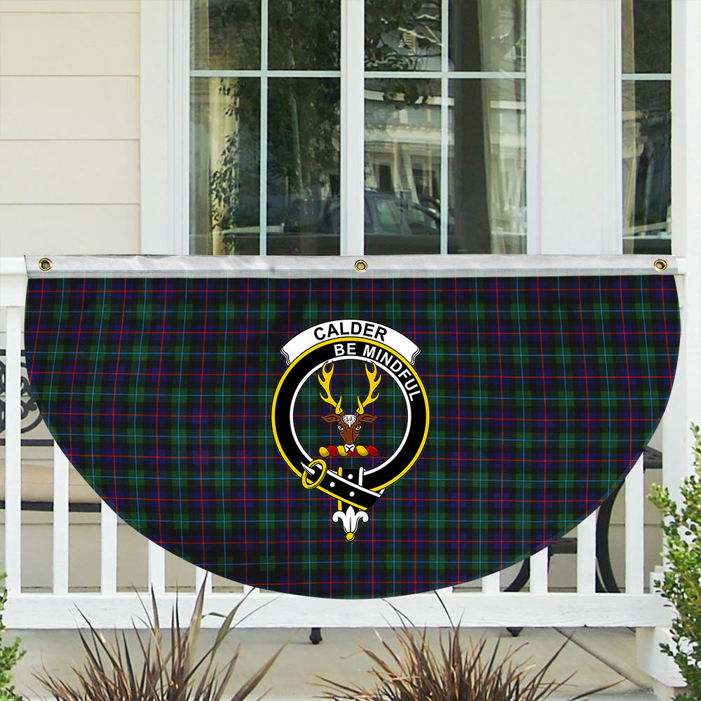 ScotsTee Shop Scottish Calder Modern Crest Tartan Non-Pleated Fan Flag Bunting Banner