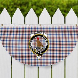 ScotsTee Shop Scottish Boswell Dress Modern Crest Tartan Non-Pleated Fan Flag Bunting Banner