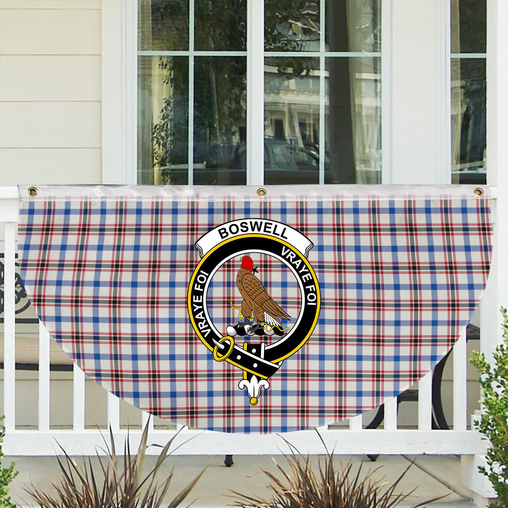 ScotsTee Shop Scottish Boswell Dress Modern Crest Tartan Non-Pleated Fan Flag Bunting Banner