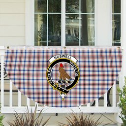 ScotsTee Shop Scottish Boswell Dress Modern Crest Tartan Non-Pleated Fan Flag Bunting Banner