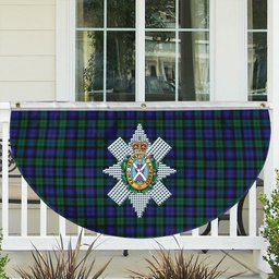 ScotsTee Shop Scottish Black Watch Modern Crest Tartan Non-Pleated Fan Flag Bunting Banner