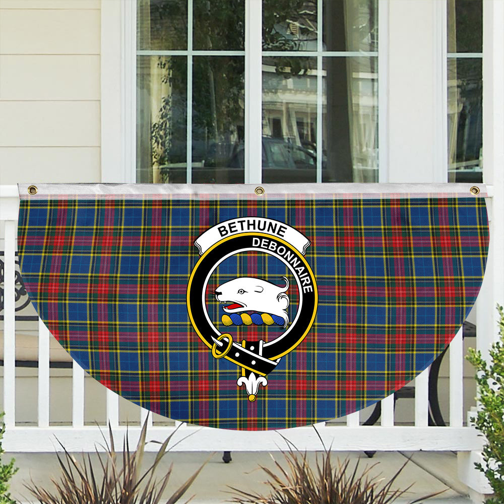 ScotsTee Shop Scottish Bethune Modern Crest Tartan Non-Pleated Fan Flag Bunting Banner