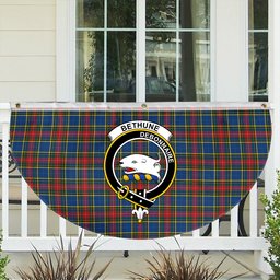 ScotsTee Shop Scottish Bethune Modern Crest Tartan Non-Pleated Fan Flag Bunting Banner